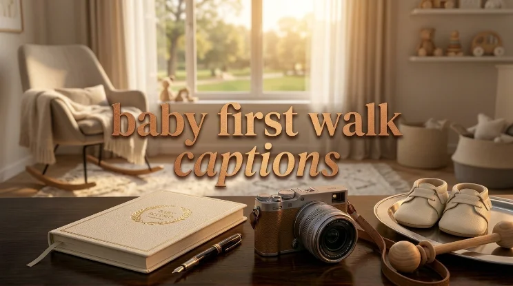 baby first walk captions