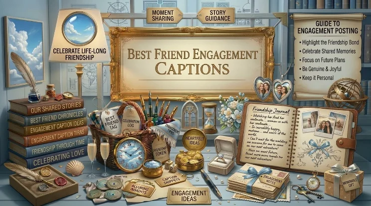 best friend engagement captions