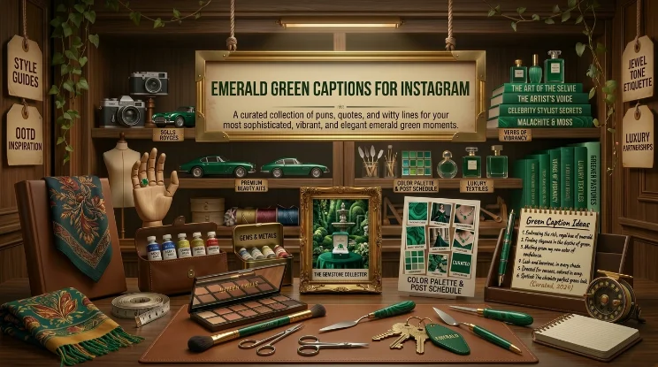 emerald green captions for instagram