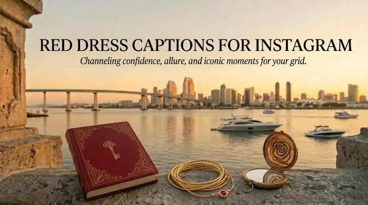 red dress captions for instagram