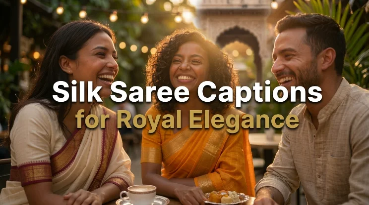Silk Saree Captions for Royal Elegance