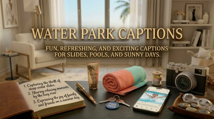 water park captions